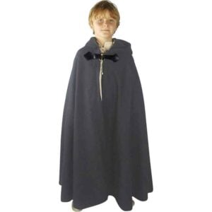 Kids Medieval Cloak with Clasp - Grey