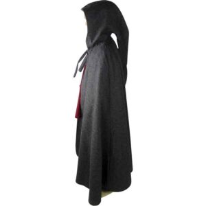 Henrik Kids Long Hooded Medieval Cloak - Grey