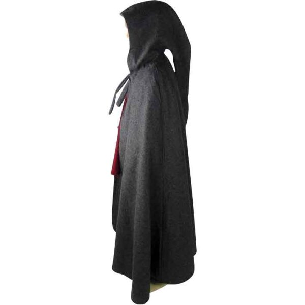 Henrik Kids Long Hooded Medieval Cloak - Grey