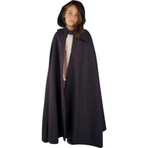 Heda Kids Embroidered Wool Cloak - Brown