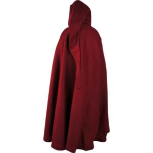 Heda Kids Embroidered Wool Cloak - Red