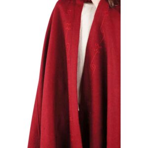 Heda Kids Embroidered Wool Cloak - Red