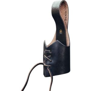 Hakon Leather Drinking Horn Holder - Dark Brown