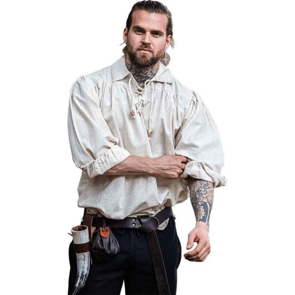 Artur Men's Pirate Shirt - Natural