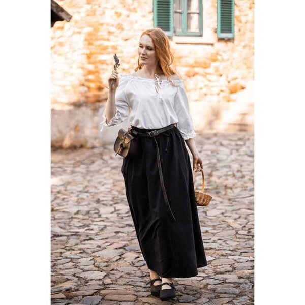 Sandra Short Sleeve Medieval Blouse - Natural