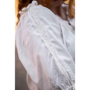 Sandra Short Sleeve Medieval Blouse - Natural