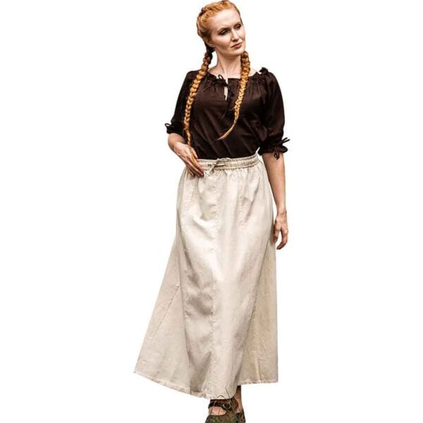 Vera Medieval Short Sleeve Blouse - Dark Brown