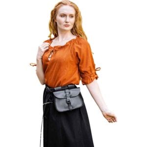 Vera Medieval Short Sleeve Blouse - Rust