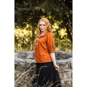 Vera Medieval Short Sleeve Blouse - Rust