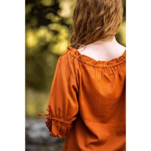 Vera Medieval Short Sleeve Blouse - Rust