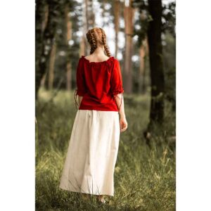 Vera Medieval Short Sleeve Blouse - Red
