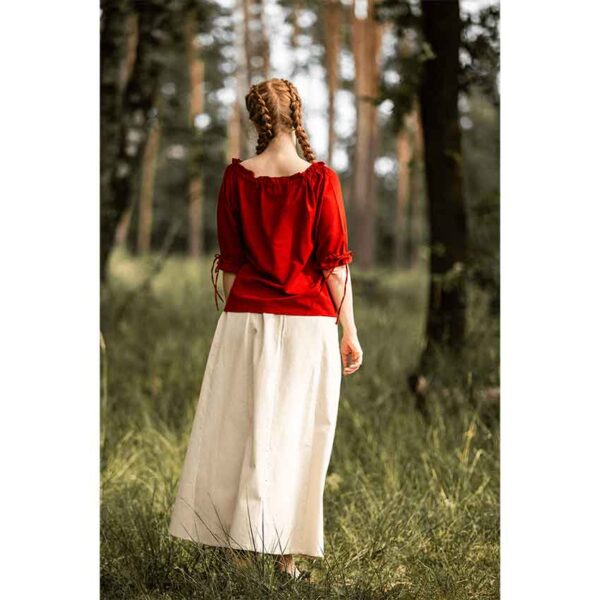 Vera Medieval Short Sleeve Blouse - Red