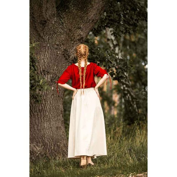 Vera Medieval Short Sleeve Blouse - Red