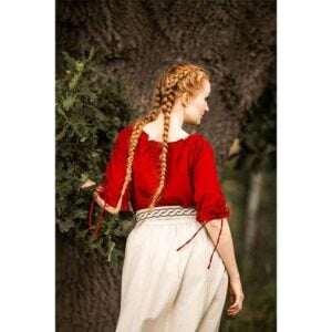 Vera Medieval Short Sleeve Blouse - Red