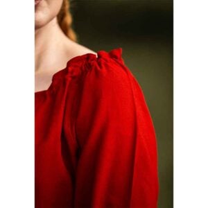 Vera Medieval Short Sleeve Blouse - Red