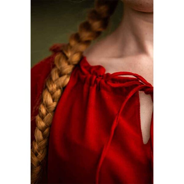 Vera Medieval Short Sleeve Blouse - Red