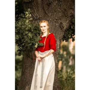Vera Medieval Short Sleeve Blouse - Red