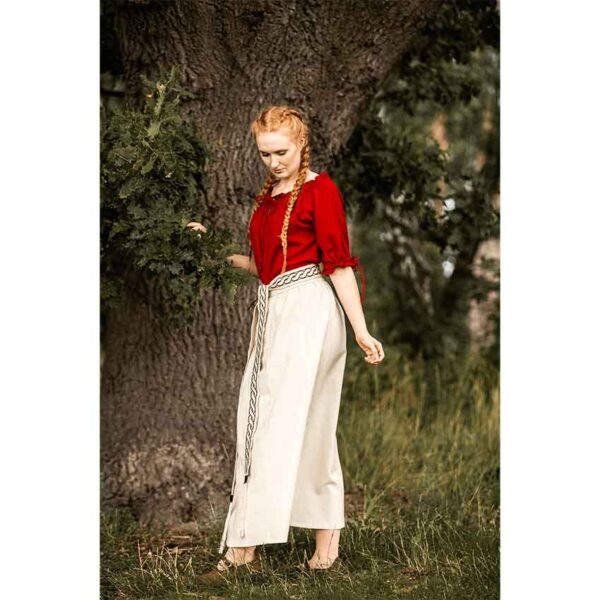 Vera Medieval Short Sleeve Blouse - Red