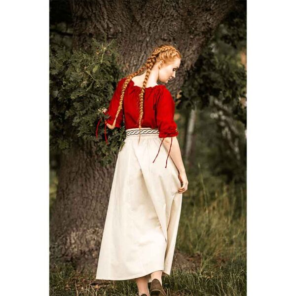 Vera Medieval Short Sleeve Blouse - Red