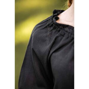 Vera Medieval Short Sleeve Blouse - Black