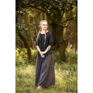 Vera Medieval Short Sleeve Blouse - Black