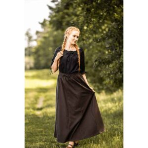 Vera Medieval Short Sleeve Blouse - Black