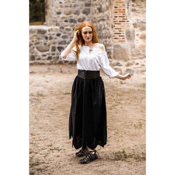 Vera Medieval Short Sleeve Blouse - White