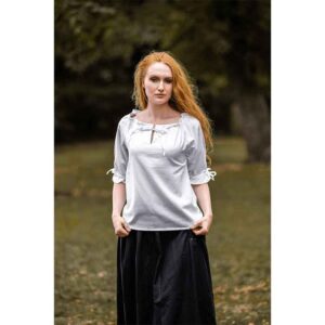 Vera Medieval Short Sleeve Blouse - White