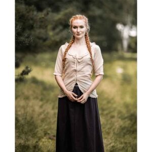 Bea Ruffled Medieval Blouse - Hemp