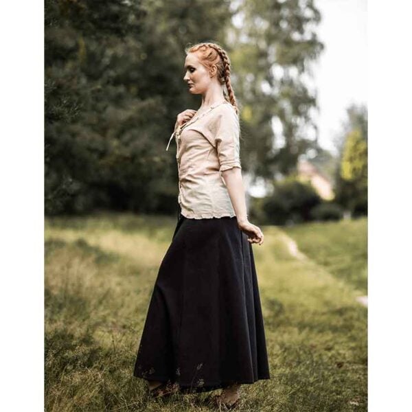 Bea Ruffled Medieval Blouse - Hemp