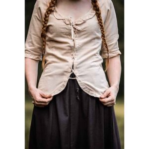 Bea Ruffled Medieval Blouse - Hemp