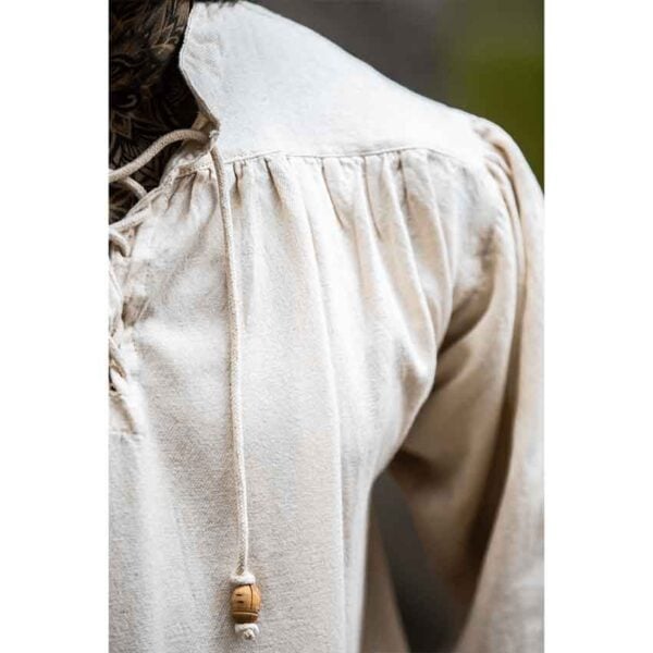 Leopold Woven Cotton Medieval Shirt - Natural