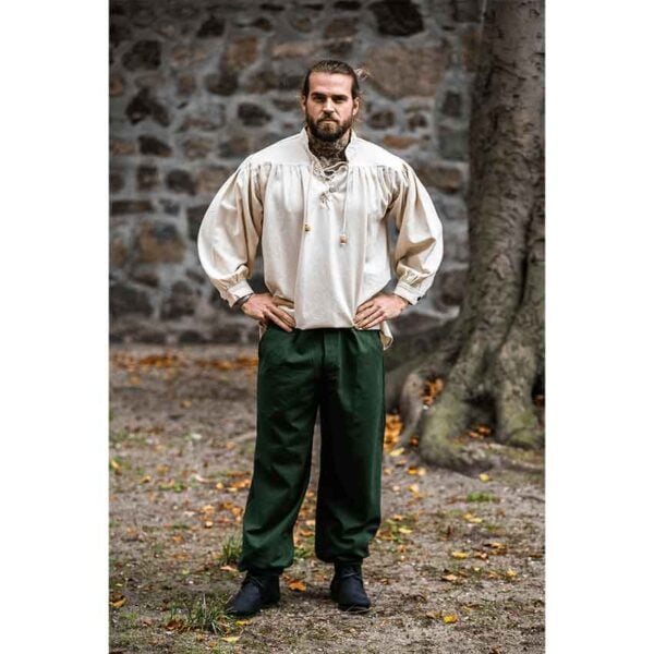 Leopold Woven Cotton Medieval Shirt - Natural