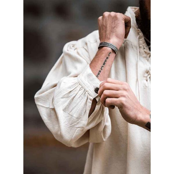 Leopold Woven Cotton Medieval Shirt - Natural