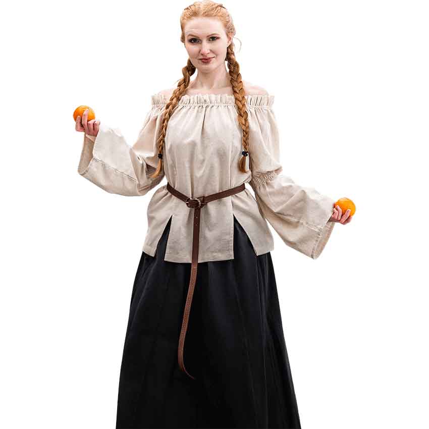 Coletta Medieval Cotton and Linen Blouse - Natural