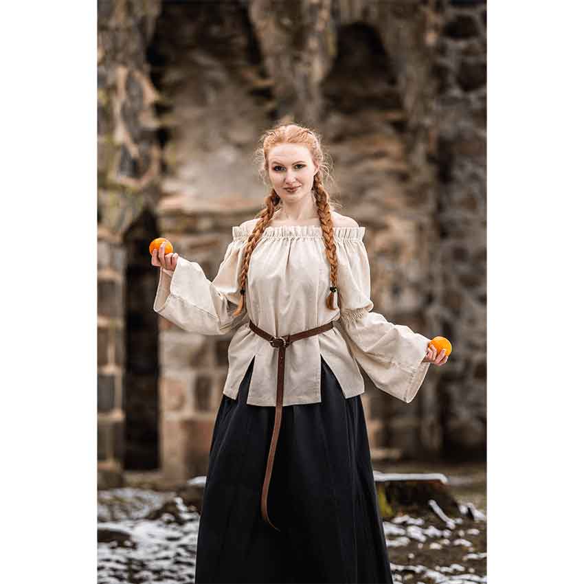 Coletta Medieval Cotton and Linen Blouse - Natural - Image 2