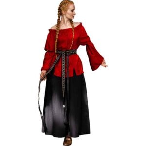Emma Medieval Blouse - Red