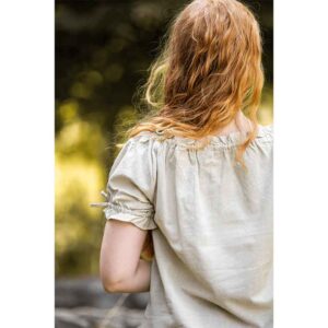 Otilia Medieval Short Sleeve Blouse - Hemp