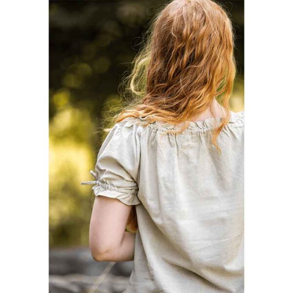 Otilia Medieval Short Sleeve Blouse - Hemp
