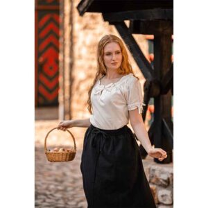 Otilia Medieval Short Sleeve Blouse - Natural