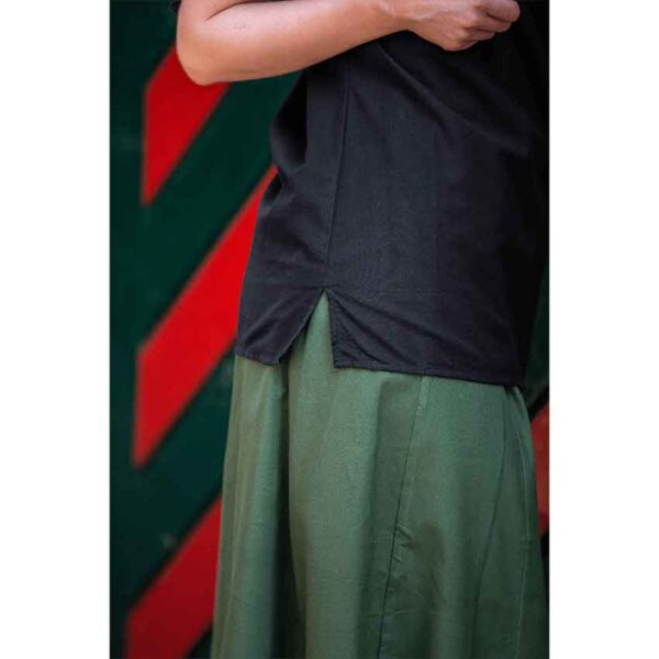 Otilia Medieval Short Sleeve Blouse - Black