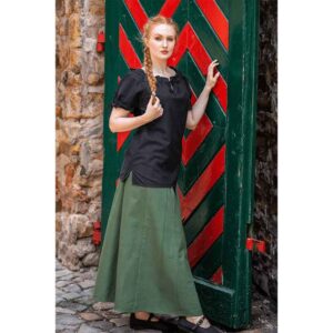Otilia Medieval Short Sleeve Blouse - Black