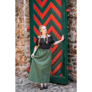 Otilia Medieval Short Sleeve Blouse - Black