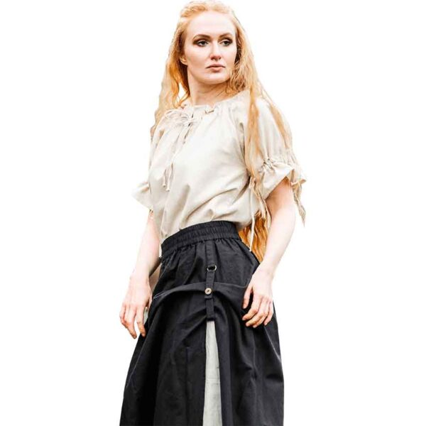 Verena Medieval Short Sleeve Blouse - Natural
