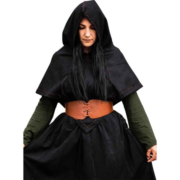 Halfdan Viking Hood - Black