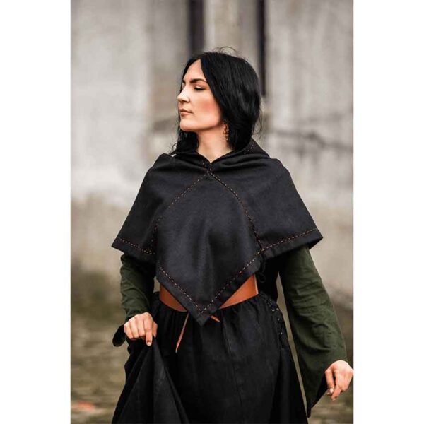 Halfdan Viking Hood - Black