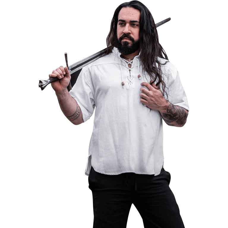 Eric Medieval Short Sleeve Shirt White 