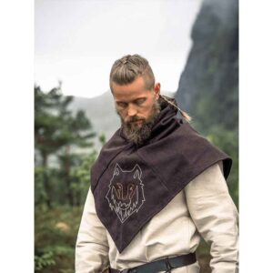 Halfdan Viking Wolf Hood - Brown