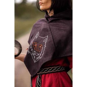 Halfdan Viking Wolf Hood - Brown