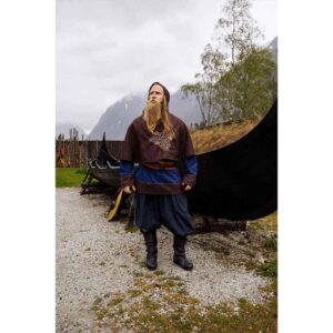 Bjomolf Embroidered Viking Hood - Brown